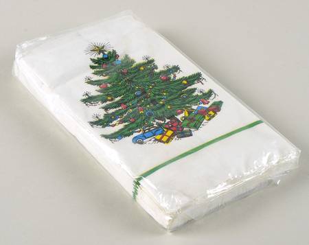 Christmas Tree (Narrow Green Band) Package of Paper Guest Towel Napkins
