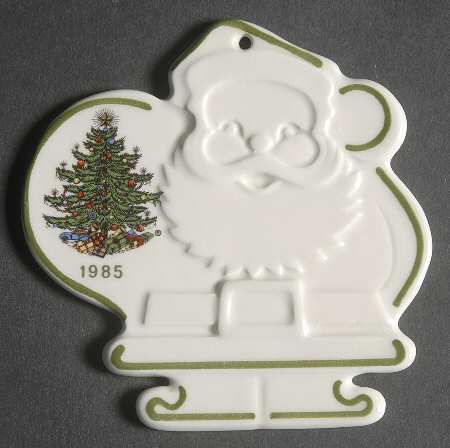 Christmas Tree (Narrow Green Band) Santa Ornament