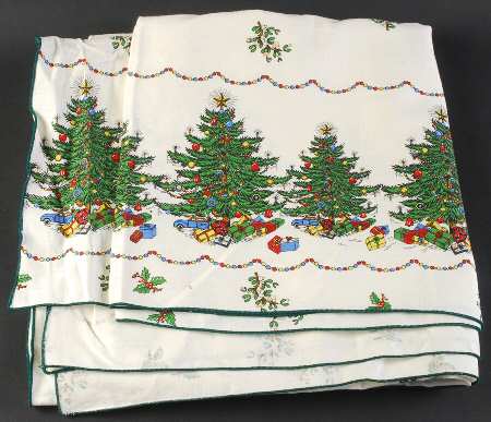 Christmas Tree (Narrow Green Band) 60" X 120" Rectangular Tablecloth