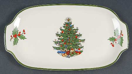 Christmas Tree (Narrow Green Band) Hors d'Oeuvre Tray