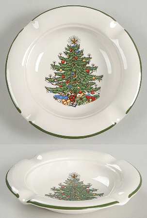 Christmas Tree (Narrow Green Band) 5" Ashtray