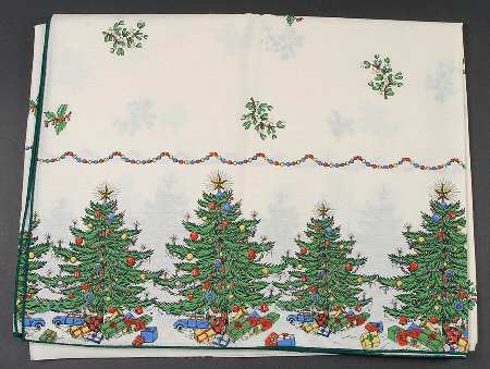 Christmas Tree (Narrow Green Band) 52" x 70" Oblong Tablecloth