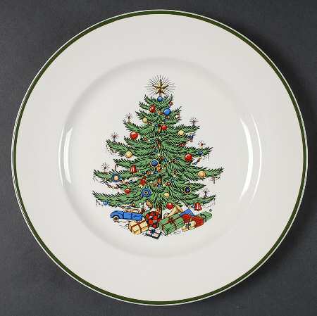 Christmas Tree (Narrow Green Band) Luncheon Plate