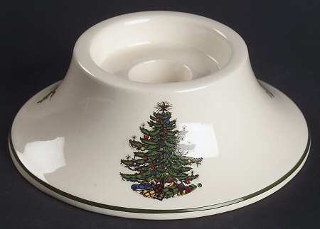 Christmas Tree (Narrow Green Band) Pillar Candleholder
