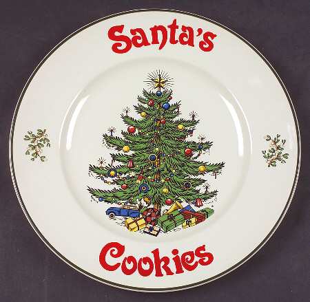 Christmas Tree (Narrow Green Band) Cookie Plate