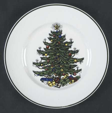 Christmas Tree (Narrow Green Band) Large Bread & Butter Plate