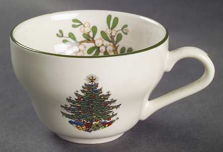 Christmas Tree (Narrow Green Band) Flat Cup