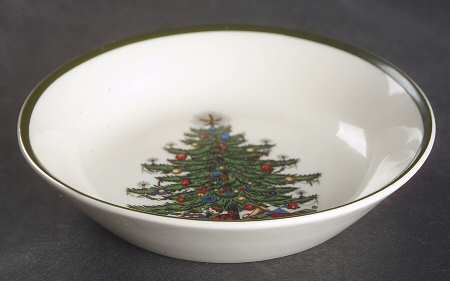 Christmas Tree (Narrow Green Band) Fruit/Dessert (Sauce) Bowl