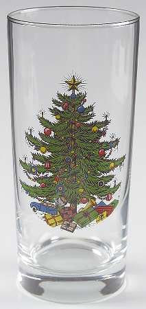 Christmas Tree (Narrow Green Band) 14 Oz Glassware Cooler