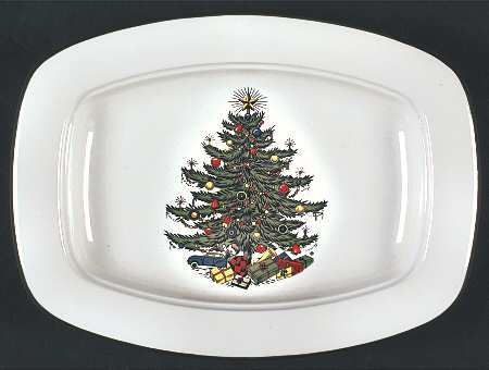 Christmas Tree (Narrow Green Band) Rectangular Butter No Lid