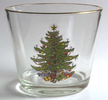 Christmas Tree (Narrow Green Band) Glassware Ice Bucket by Cuthbertson