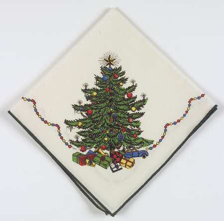 Christmas Tree (Narrow Green Band) Cloth Napkin