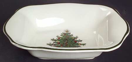 Christmas Tree (Narrow Green Band) Nut Dish