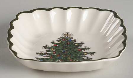 Christmas Tree (Narrow Green Band) Nut Dish