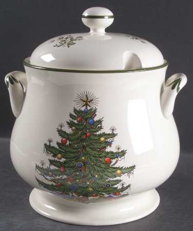 Christmas Tree (Narrow Green Band) Tureen &  Lid