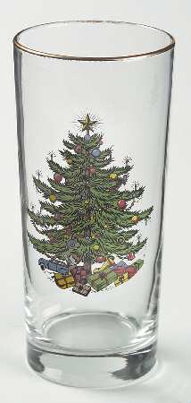 Christmas Tree (Narrow Green Band) 16 Oz Glassware Tumbler