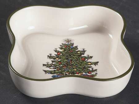 Christmas Tree (Narrow Green Band) 4" Trinket Tray