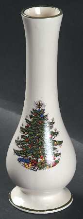 Christmas Tree (Narrow Green Band) 6" Bud Vase