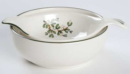 Christmas Tree (Narrow Green Band) Tea Strainer & Bowl