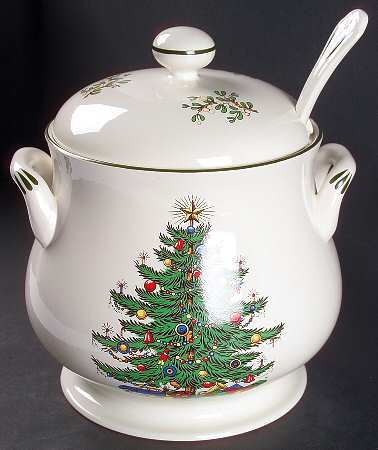 Christmas Tree (Narrow Green Band) Tureen & Lid w/Ladle