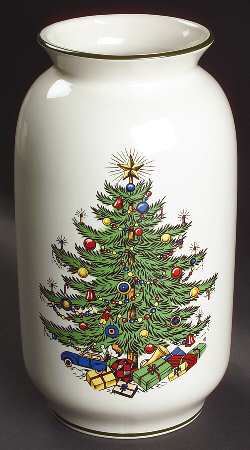 Christmas Tree (Narrow Green Band) 8" Vase