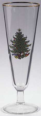 Christmas Tree (Narrow Green Band) Glassware Pilsner