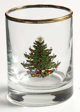Christmas Tree (Narrow Green Band) Glassware Shot Glass