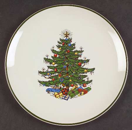 Christmas Tree (Narrow Green Band) Coupe Salad Plate