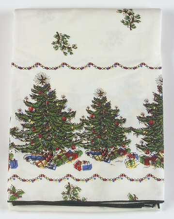 Christmas Tree (Narrow Green Band) 60" X 84" Oblong Tablecloth