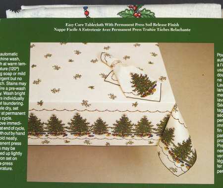 Christmas Tree (Narrow Green Band) 60" X 102" Oblong Tablecloth