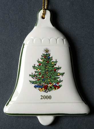 Christmas Tree (Narrow Green Band) Bell Ornament