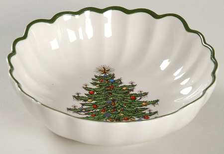 Christmas Tree (Narrow Green Band) Chip/Dip Bowl