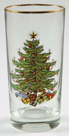 Christmas Tree (Narrow Green Band) 12 Oz Glassware Tumbler