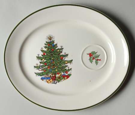 Christmas Tree (Narrow Green Band) Snack Plate