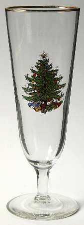 Christmas Tree (Narrow Green Band) Glassware Pilsner