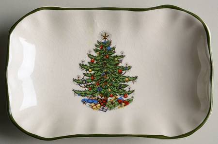 Christmas Tree (Narrow Green Band) Soap Dish