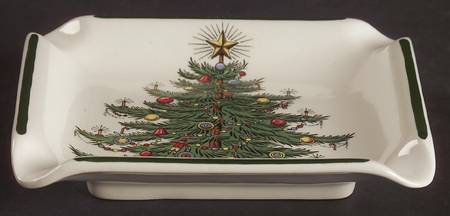 Christmas Tree (Wide Green Band) 4" Rectangular Ashtray