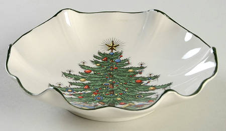 Christmas Tree (Wide Green Band) Nut Dish