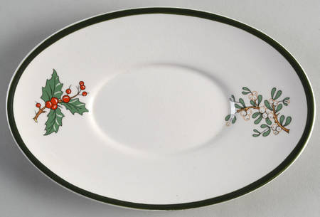 Christmas Tree (Wide Green Band) Underplate for Gravy Boat