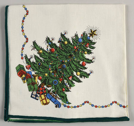 Christmas Tree (Wide Green Band) 17" Cloth Napkin