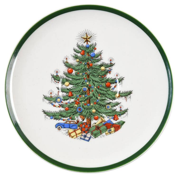 Christmas Tree (Wide Green Band) Saucer for Footed Cup