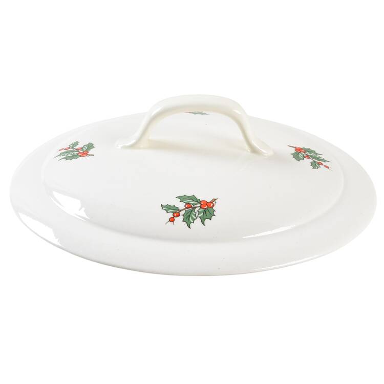 Christmas Tree (Wide Green Band) Lid for 1.5 Qt Round Casserole