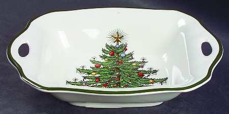 Christmas Tree (Wide Green Band) Nut Dish