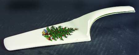 Christmas Tree (Wide Green Band) Solid Ceramic Pie/Cake Server