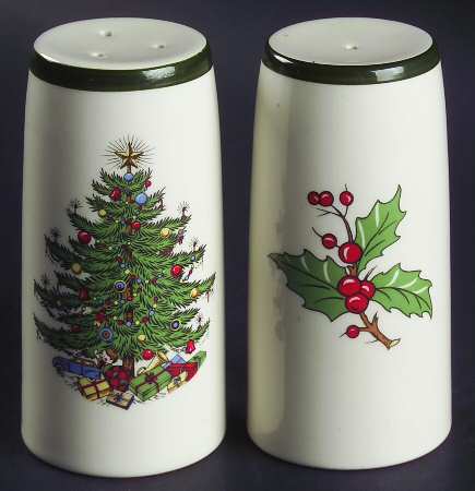 Christmas Tree (Wide Green Band) Salt & Pepper Set