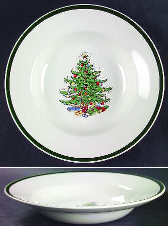Christmas Tree (Wide Green Band) Rim Soup Bowl