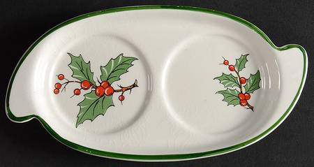 Christmas Tree (Wide Green Band) Tray for Salt & Pepper Set