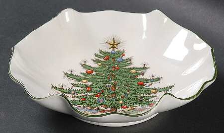 Christmas Tree (Wide Green Band) Nut Dish