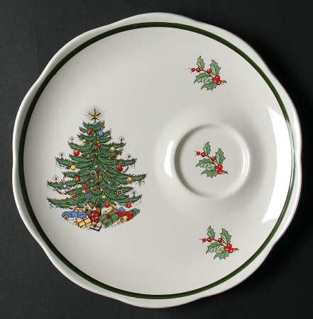 Christmas Tree (Wide Green Band) Snack Plate