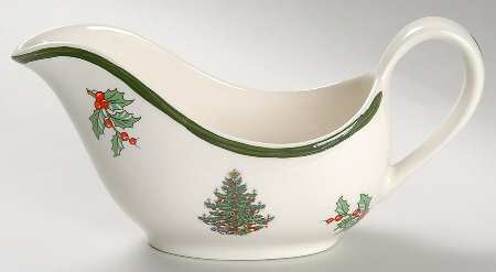 Christmas Tree (Wide Green Band) Gravy Boat